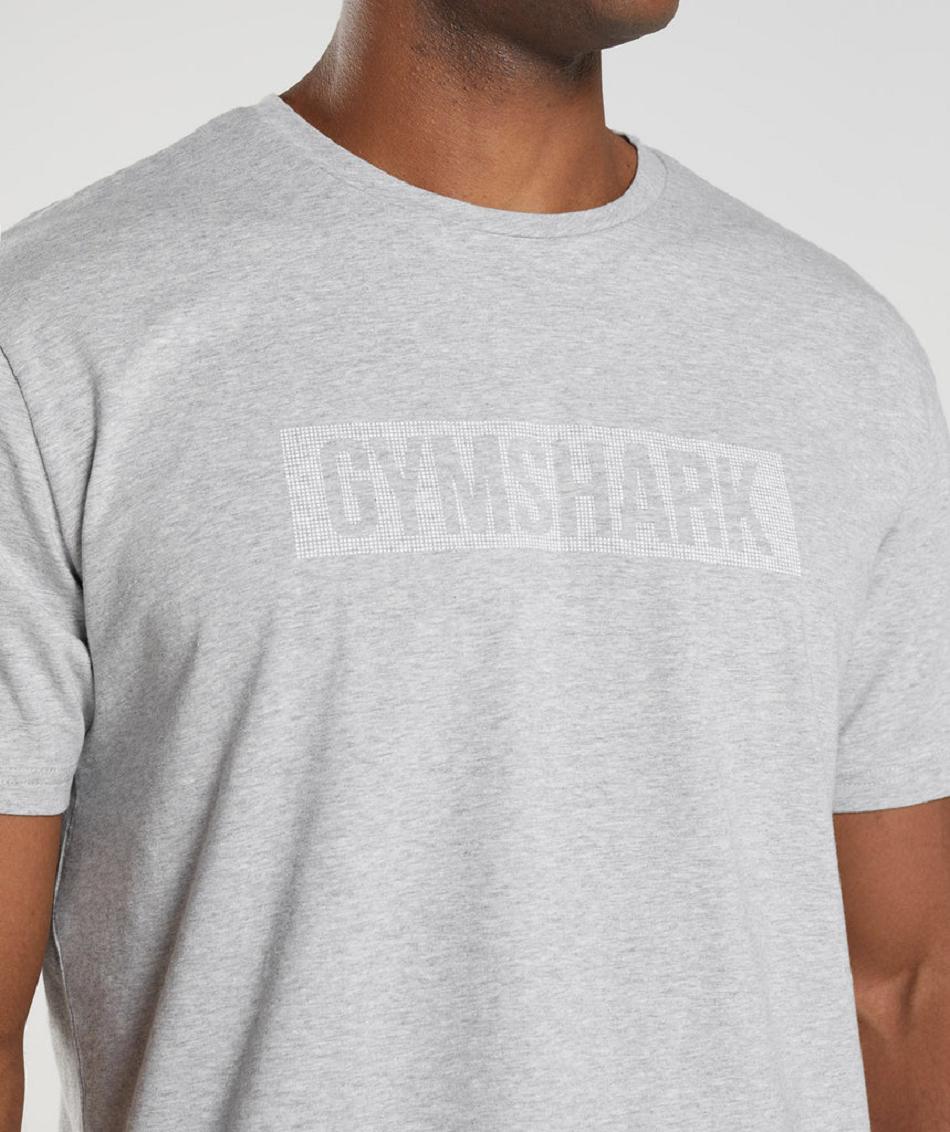 T Shirts Gymshark Block Hombre Gris Claro | CO 3303ILH